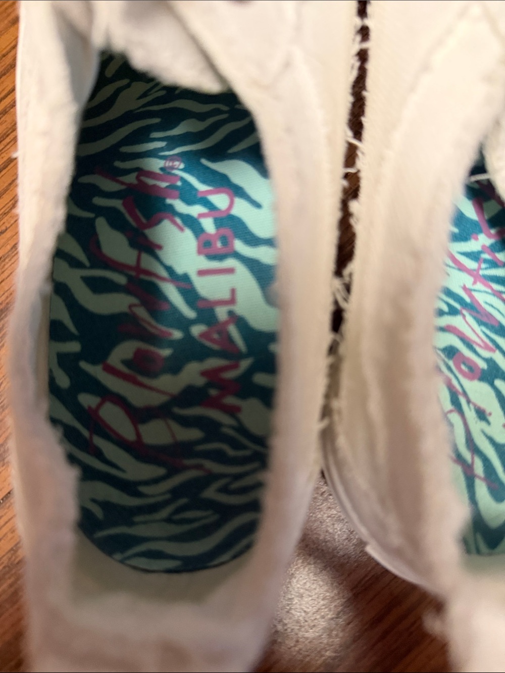Blowfish White Slip-On Canvas Sneakers with Colorful Zebra Insole - Picture 3 of 6